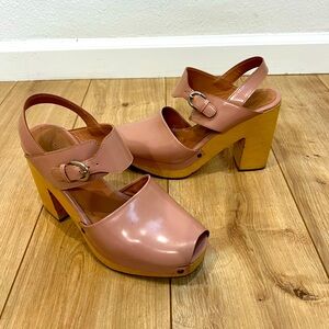 Rachel Comey Platform Clogs | Pink Patent Leather